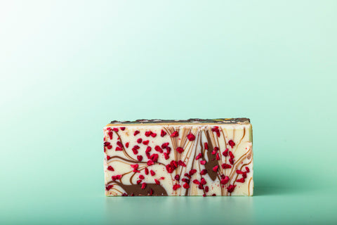 Raspberry White Chocolate and Pistachio Millionaire Brownie