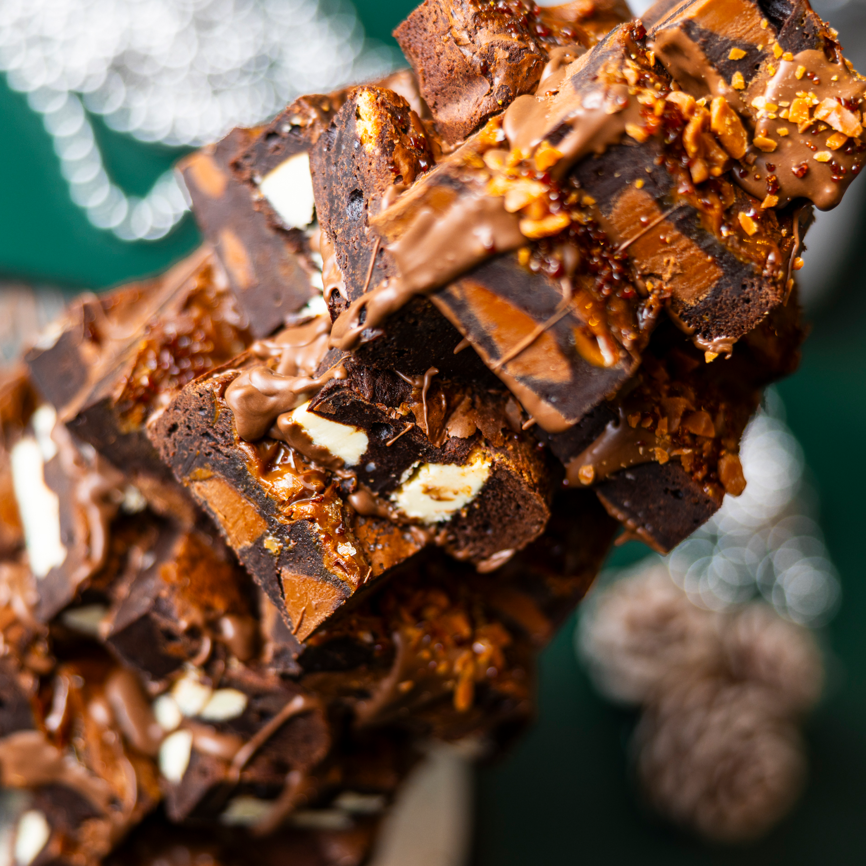 Gluten Free Triple Chocolate & Salted Caramel Brownie Stack