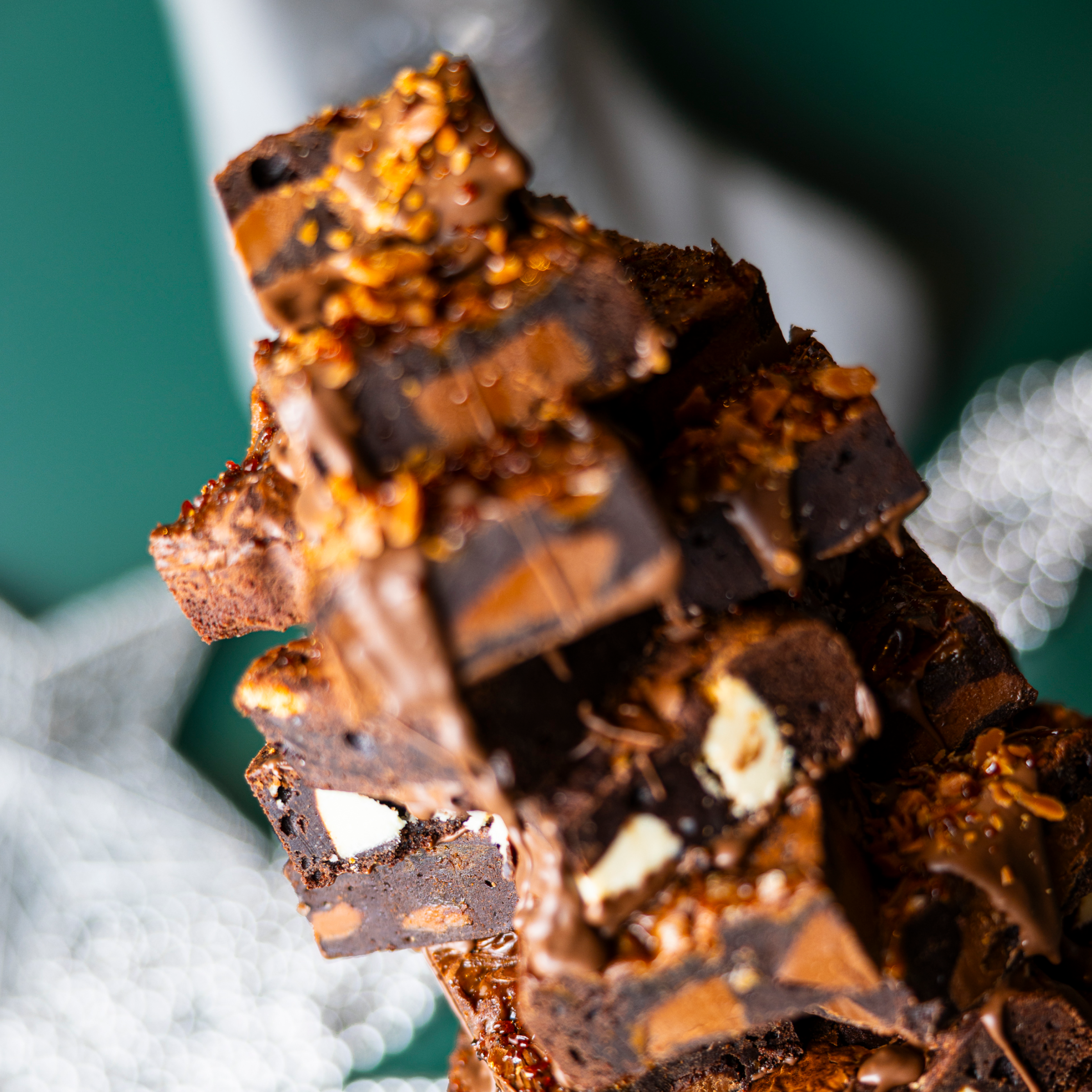 Gluten Free Triple Chocolate & Salted Caramel Brownie Stack