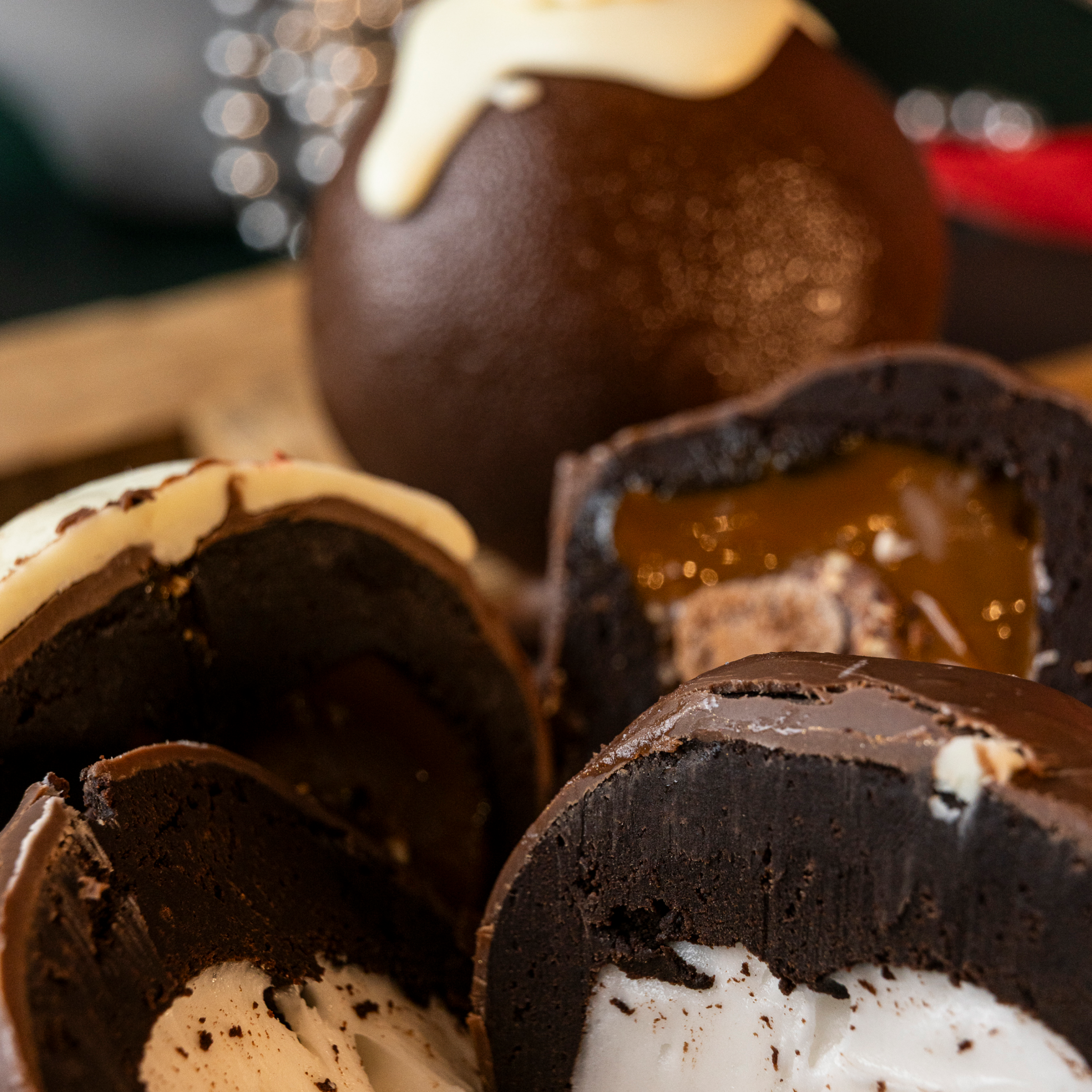 Christmas Festive Chocolate Brownie Baubles