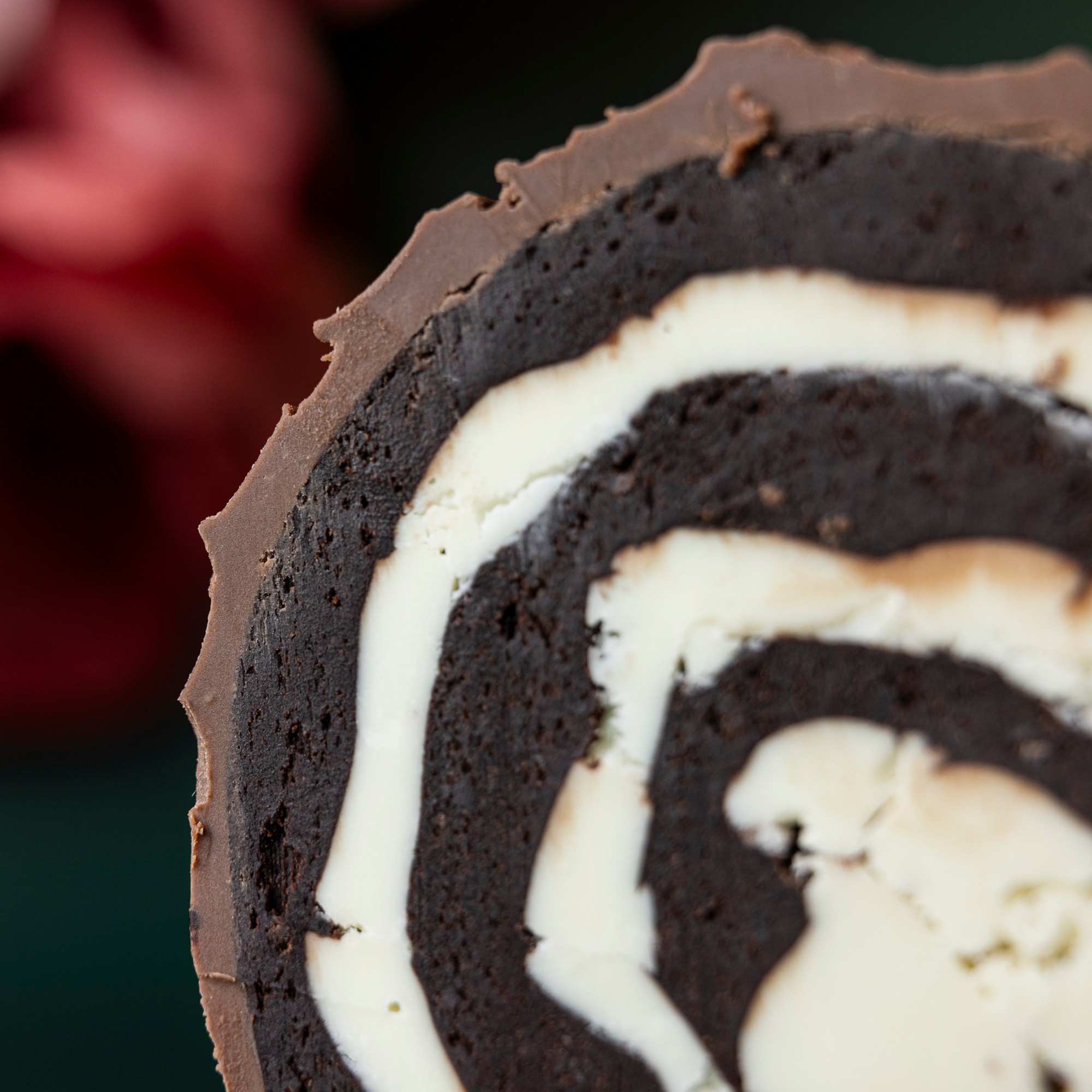 Triple Chocolate Brownie Yule Log