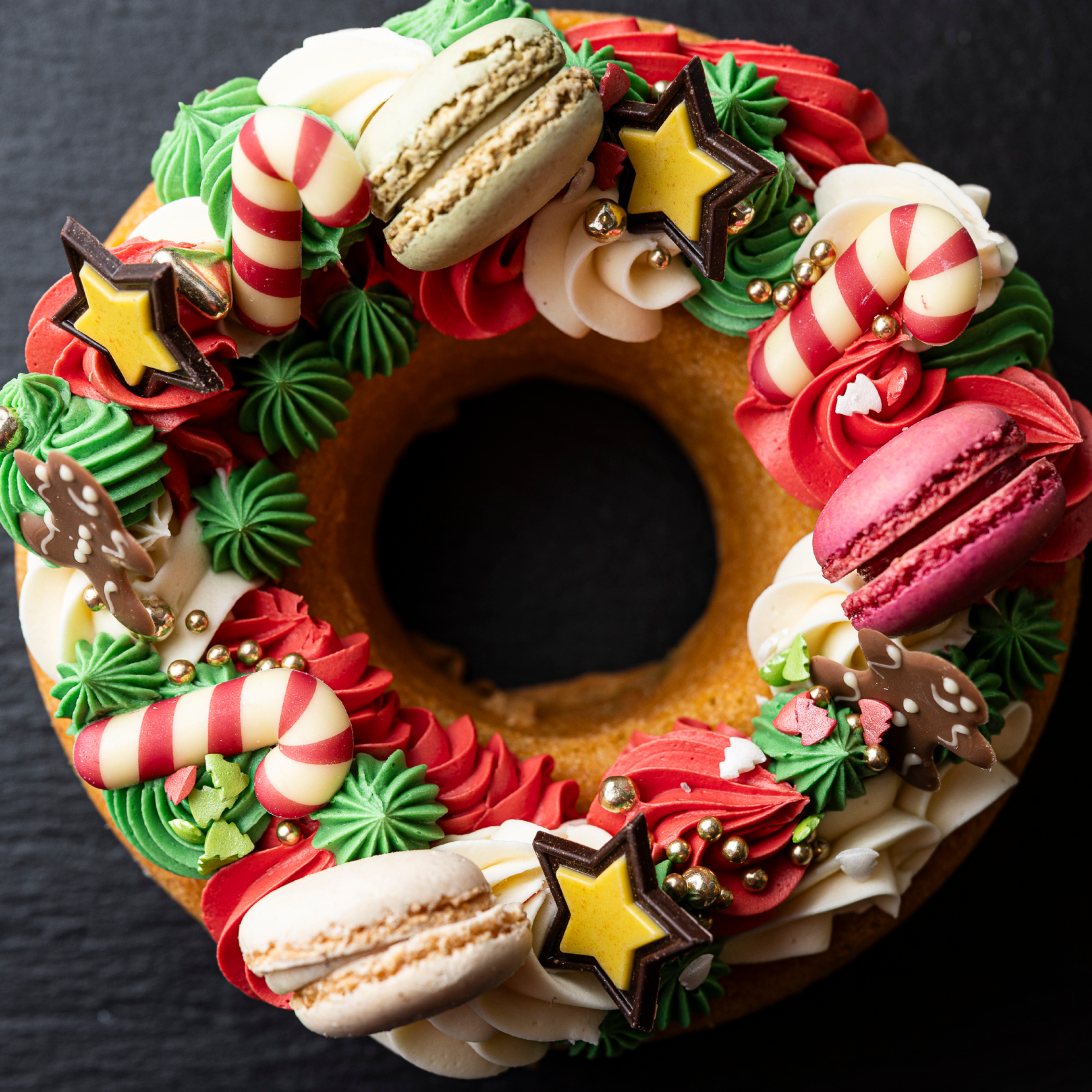 Gluten Free Festive Sponge Cake Wreath
