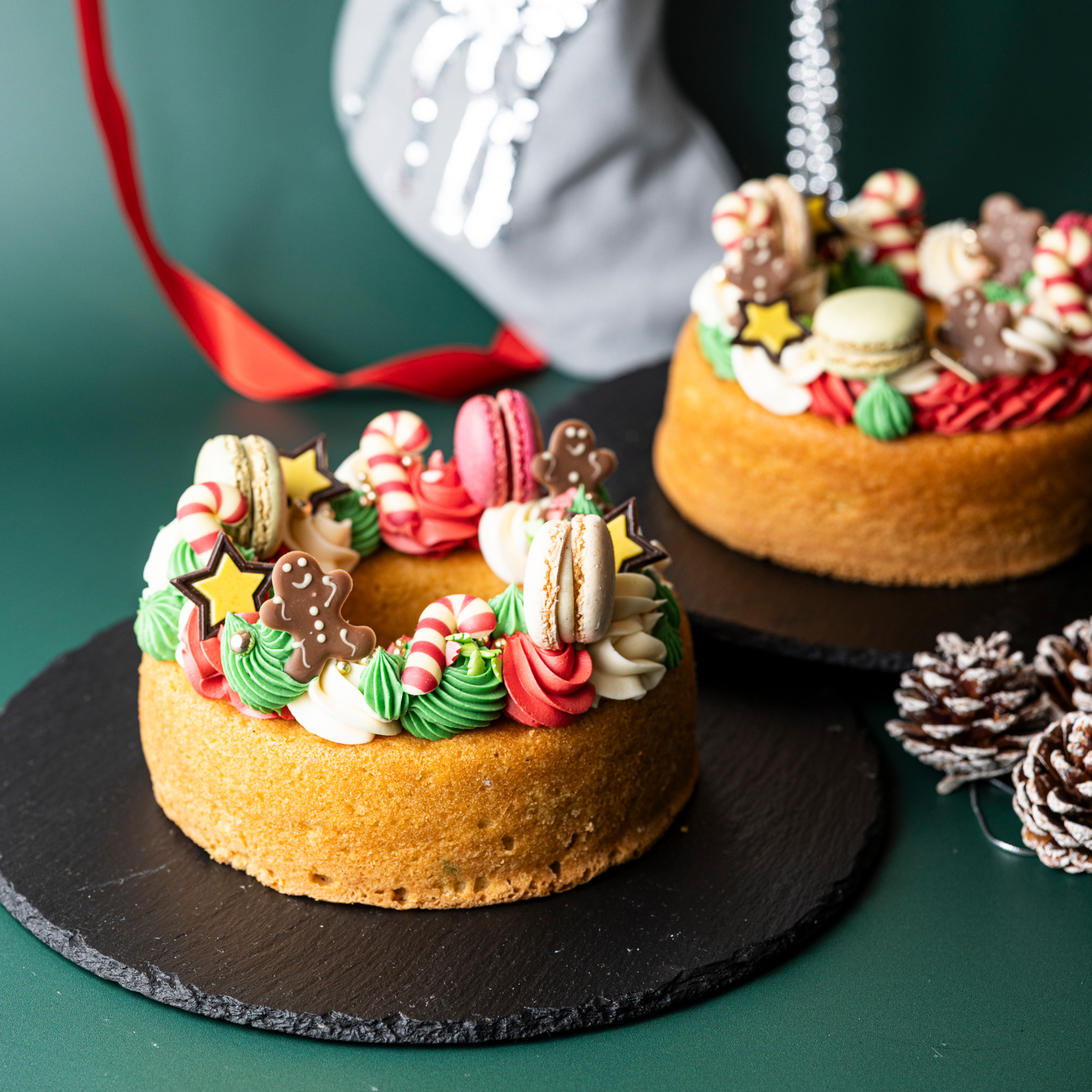 Gluten Free Festive Sponge Cake Wreath