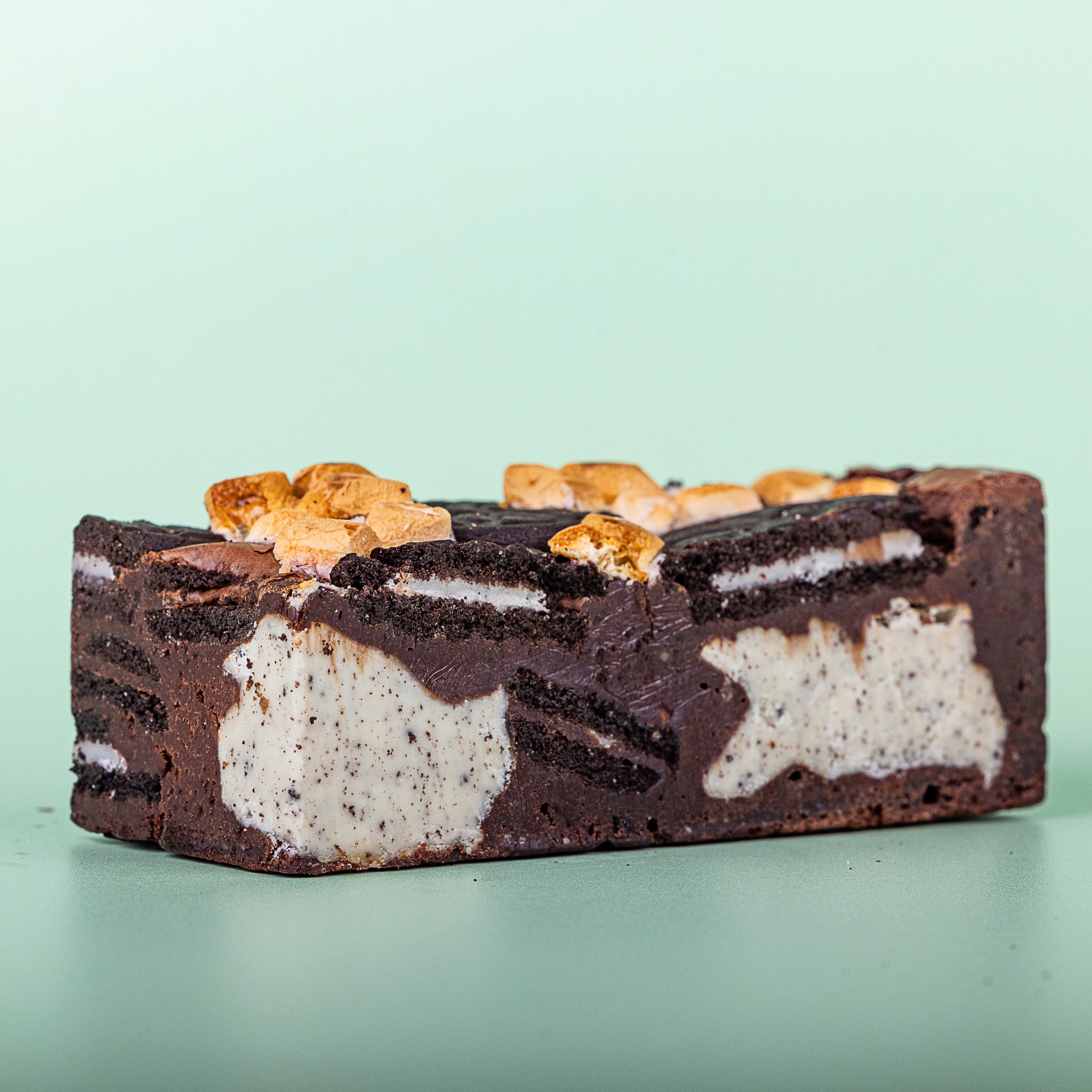 Cookies and Cream Smores Slutty Brownie